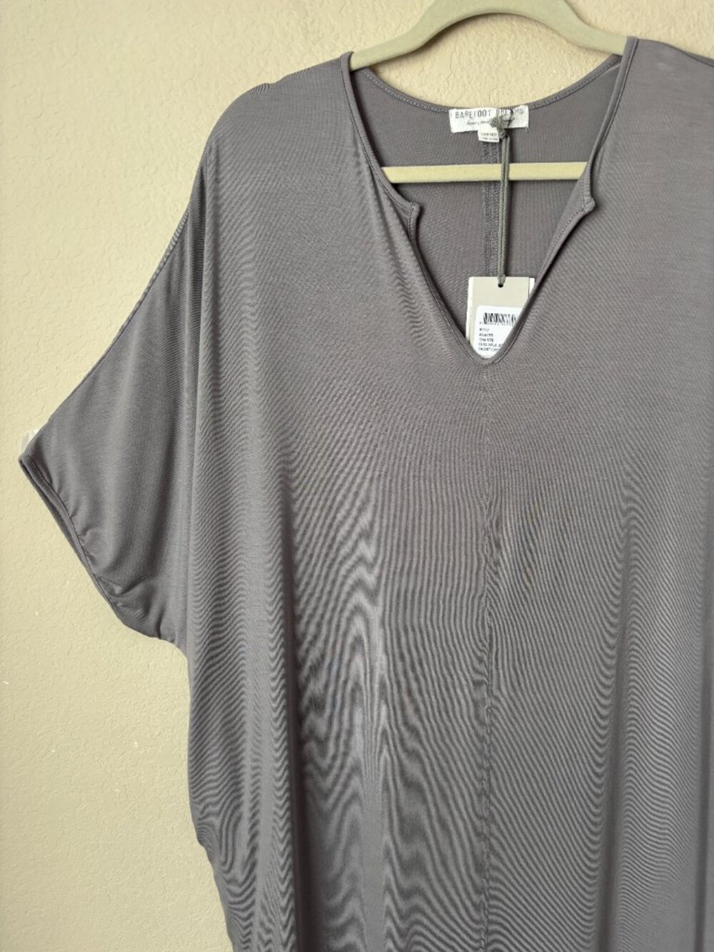 NEW Barefoot Dreams Luxe Milk Jersey Short Caftan in Pewter - Picture 6 of 12